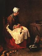 Jean Baptiste Simeon Chardin Girl Peeling Vegetables oil